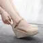 Chic / Beautiful Beige Street Wear Braid Womens Sandals 2024 9 cm Wedges Round Toe Sandals