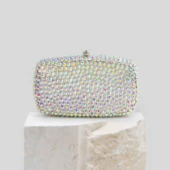 Błyszczące Moda Srebrny Laser Rhinestone Wieczorowe Kopertówki 2022