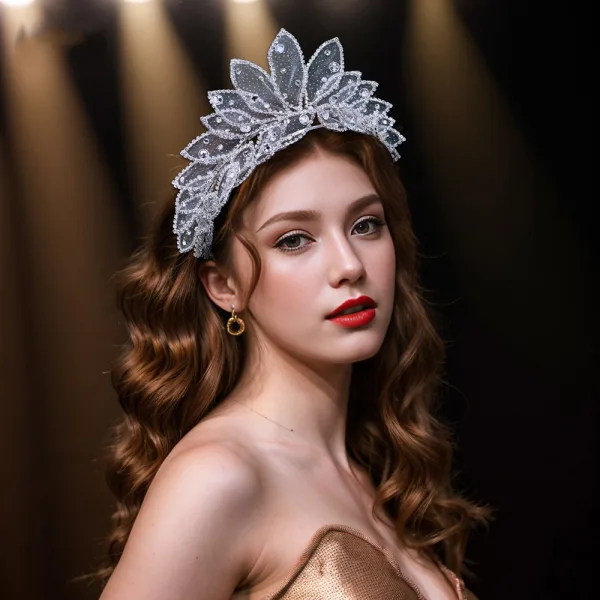 Chic / Belle Blanche Faux Diamant Tulle Accessoire Cheveux Mariage 2024 Alliage Mariage