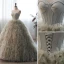 Fashion Grey Pleated Prom Dresses 2023 Ball Gown Strapless Sleeveless Backless Sweep Train Prom Formal Dresses