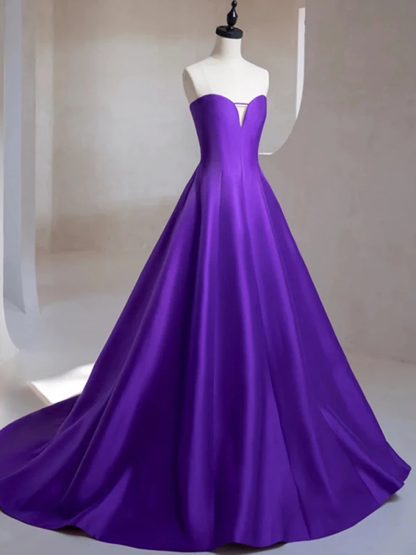 Audrey Hepburn Style White Satin Wedding Dresses 2024 Ball Gown Strapless Puffy Short Sleeve Backless Sweep Train Wedding