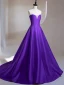 Audrey Hepburn Style White Satin Wedding Dresses 2024 Ball Gown Strapless Puffy Short Sleeve Backless Sweep Train Wedding