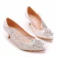 Élégant Blanche Faux Diamant En Dentelle Fleur Chaussure De Mariée 2023 5 cm Talons Aiguilles À Bout Pointu Mariage Escarpins Talons Hauts