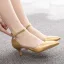 Simple Doré Vêtement de rue Sandales Femme 2023 Bride Cheville 5 cm Talons Aiguilles À Bout Pointu Sandales Talons Hauts