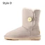 Confortable Marron Daim Vêtement de rue Hiver Bottes De Neige 2024 Cuir À Bout Rond Bottes Femme