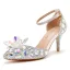 Charmant Multifarben Strass Kristall Brautschuhe 2022 7 cm Stilettos Spitzschuh Hochzeit Sandaletten Hochhackige