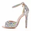 Charmant Weiß Multifarben Strass Brautschuhe 2022 Knöchelriemen 11 cm Stilettos Peeptoes Hochzeit Sandaletten Hochhackige