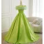 Élégant Vert Perlage Robe De Bal 2025 Robe Boule De l'épaule Manches Courtes Train De Balayage Robe De Ceremonie