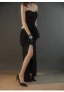 Sexy Black Rhinestone Evening Party Pumps 2024 Leather 10 cm Stiletto Heels Pointed Toe Pumps High Heels