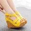 Fashion Purple Street Wear Womens Sandals 2025 T-Strap 12 cm Wedges Open / Peep Toe Sandals High Heels