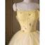 Chic / Beautiful Yellow Prom Dresses 2022 Ball Gown Spaghetti Straps Pearl Rhinestone Sequins Sleeveless Floor-Length / Long Formal Dresses
