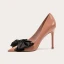 Fashion Black Prom Pumps 2022 Leather Bow 10 cm Stiletto Heels Pointed Toe Pumps High Heels