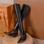 Fashion Black Fall Winter Street Wear Womens Boots 2023 6 cm Thick Heels Pointed Toe Boots
