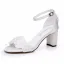 Schöne Ivory / Creme Hochzeit Spitze Blumen Knöchelriemen Brautschuhe Hochhackige 2024 7 cm Thick Heels Peeptoes Sandaletten