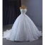 Luxe Blanche Fait main Perlage Perle Paillettes Robe De Mariée 2023 Robe Boule Bustier Sans Manches Dos Nu Chapel Train Mariage
