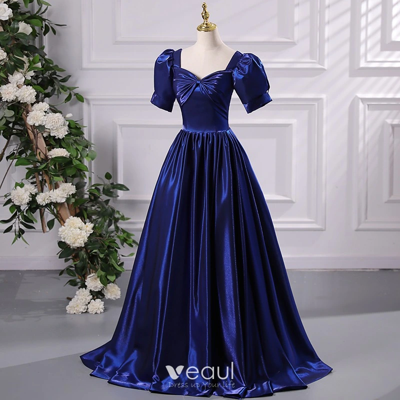 royal blue gowns & formal dresses A Line Sweetheart Royal Blue Keyhole Long Prom Dress Blue / 16 main image 0