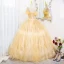 Chic / Belle Jaune Perlage Paillettes Robe De Bal 2022 Robe Boule Une épaule Sans Manches Dos Nu Longue Promo Robe De Ceremonie