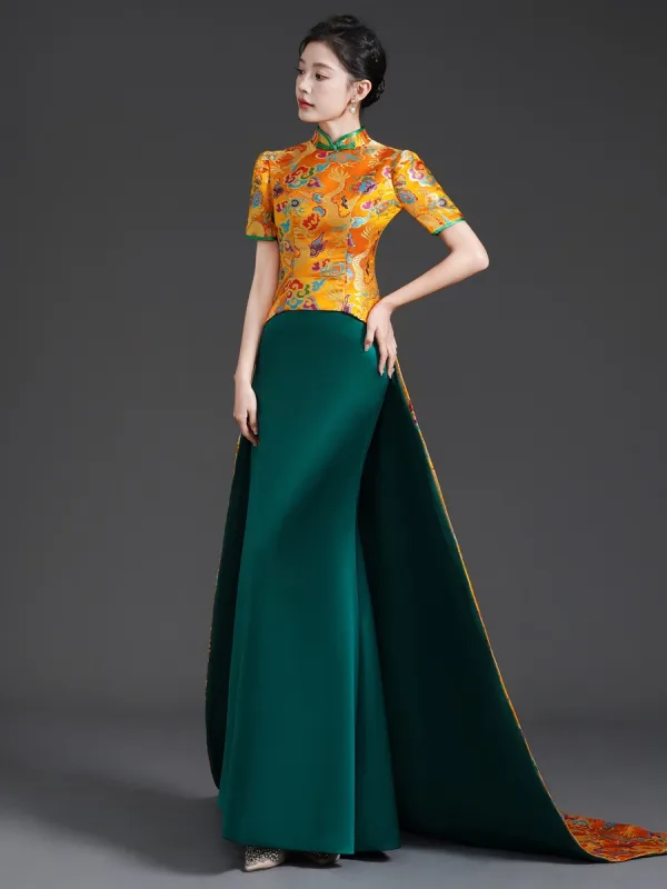 cheongsam evening dress Red carpet Cheongsam, Wedding Qipao Cheongsam, high-end Chinese dress main image 0