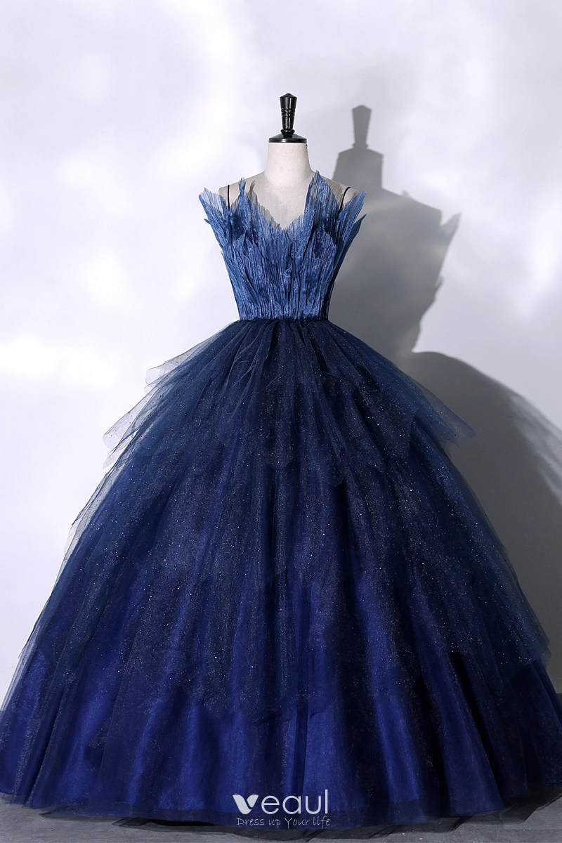 Beaded Blue Shimmer Prom Dresses Long Sleeve 1920s Evening Dress 20077 –  Viniodress
