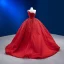 High-end Burgundy Beading Pearl Sequins Prom Dresses 2023 Ball Gown One-Shoulder Sleeveless Backless Court Train Prom Formal Dresses