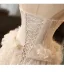 High-end Charming Champagne Glitter Sequins Appliques Prom Dresses 2025 Ball Gown Strapless Sleeveless Backless Floor-Length / Long Formal Dresses
