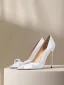 Mode Blanche Cuir Noeud Escarpins 2024 10 cm Talons Aiguilles À Bout Pointu Mariage Escarpins Talons Hauts