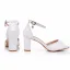 Simple Blanche Peep Toes / Bout Ouvert Chaussure De Mariée 2024 Mariage Bride Cheville 7 cm Talons Épais Sandales Talons Hauts