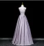 Lovely Lavender Rhinestone Prom Dresses 2026 A-Line / Princess Off-The-Shoulder Short Sleeve Backless Floor-Length / Long Formal Dresses