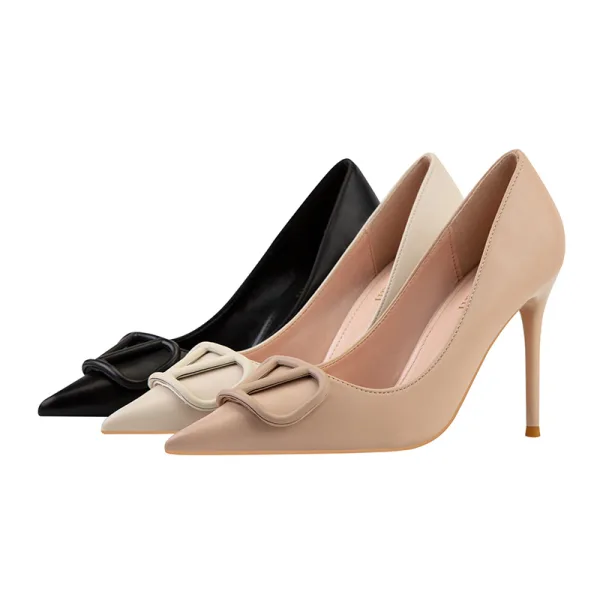 Chic / Belle Beige Promo Escarpins Talons Hauts 2022 9 cm Talons Aiguilles À Bout Pointu Escarpins