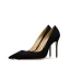 Chic / Beautiful Black Leather Suede Evening Party Pumps 2024 10 cm Stiletto Heels Pointed Toe Pumps High Heels
