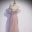 Scintillantes Rougissant Rose Paillettes Robe De Soirée Trompette / Sirène 2022 De l'épaule Manches Courtes Dos Nu Train De Balayage Soirée Robe De Ceremonie