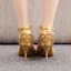Sexy Champagne Evening Party Rhinestone Womens Sandals 2023 Ankle Strap 7 cm Stiletto Heels Open / Peep Toe Sandals High Heels