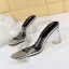 Transparent Sexy Beige Rhinestone Womens Sandals 2022 Street Wear 7 cm Thick Heels Open / Peep Toe High Heels