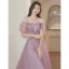 Charmant Violet Perlage Paillettes Robe De Soirée 2023 Princesse Bretelles Spaghetti Manches Courtes Dos Nu Longue Soirée Robe De Ceremonie