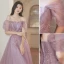 Charmant Violet Perlage Paillettes Robe De Soirée 2023 Princesse Bretelles Spaghetti Manches Courtes Dos Nu Longue Soirée Robe De Ceremonie