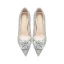 Charmig Glittrande Guld Rhinestone Paljetter Brudskor 2022 Läder 8 cm Stilettklackar Spetsiga Bröllop Pumps Brudskor Högklackade