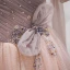 Mooie / Prachtige Oud Roze Rhinestone Pailletten Galajurken 2022 A lijn Uit De Schouder Korte Mouwen Ruglooze Strik Lange Gala Gelegenheid Jurken