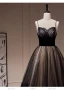 Charming Black Lace Prom Dresses 2023 A-Line / Princess Spaghetti Straps Sleeveless Backless Floor-Length / Long Prom Formal Dresses