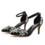 Sexy Silber Strass Brautschuhe 2023 7 cm Stilettos Knöchelriemen Spitzschuh Hochzeit Sandaletten Hochhackige