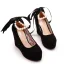 Chic / Beautiful Red Evening Party Pearl T-Strap Bow Womens Shoes 2023 10 cm Wedges Round Toe Womens Shoes