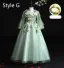 Flower Fairy Sage Green Appliques Lace Flower Birthday Flower Girl Dresses 2024 Ball Gown V-Neck Bell sleeves Court Train Flower Girl Dresses