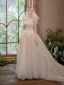Vintage / Retro White Lace Flower Appliques Wedding Dresses 2025 A-Line / Princess Strapless Sleeveless Backless Court Train