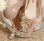 Charmant Champagner Glanz Strass Pailletten Brautschuhe 2023 8 cm Stilettos Spitzschuh Hochzeit Pumps Hochhackige