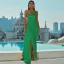 Fashion Yellow Holiday Split Front Evening Dresses 2022 Trumpet / Mermaid One-Shoulder Sleeveless Backless Floor-Length / Long Formal Dresses