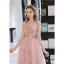 Chic / Beautiful Candy Pink Sequins Lace Flower Prom Dresses 2022 A-Line / Princess Spaghetti Straps Sleeveless Backless Floor-Length / Long Prom Formal Dresses
