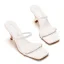 Sexy Blanche Cocktail Sandales Femme Talons Hauts 2022 7 cm Talons Aiguilles Peep Toes / Bout Ouvert Sandales