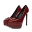 Mote Rød Lær Aften Pumps 2022 Patent Lær 13 cm Stiletthæler Spisse Pumps Høyhælte