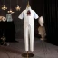 Fashion White Birthday 4-piece Long Sleeve Boys Wedding Suits 2023 Coat Pants Shirt Tie