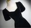 Elegant Black Glitter Prom Dresses 2024 A-Line / Princess Square Neckline Short Sleeve Backless Floor-Length / Long Formal Dresses