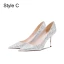 Glitzernden Rosa Pailletten Leder Brautschuhe 2024 8 cm Stilettos Spitzschuh Hochzeit Pumps Hochhackige